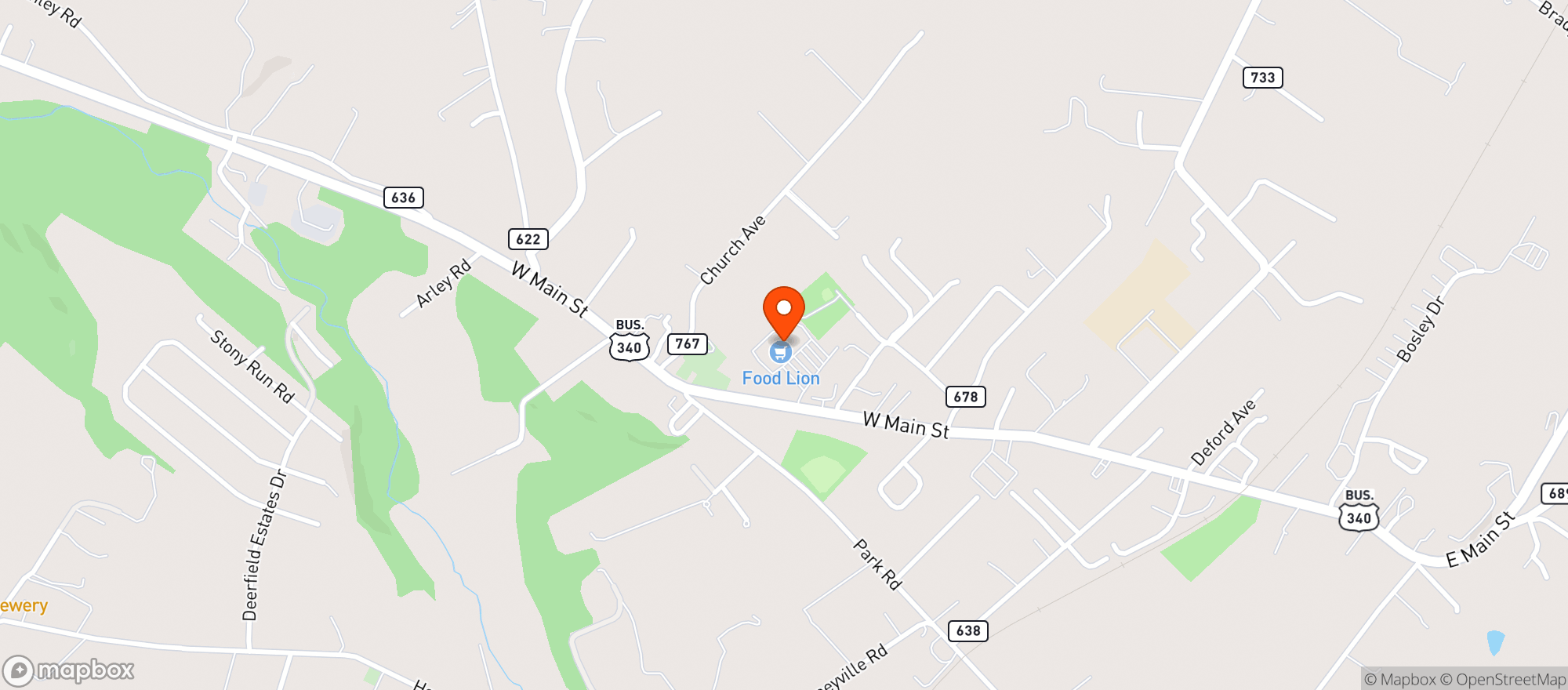 Map showing Food Lion #1448