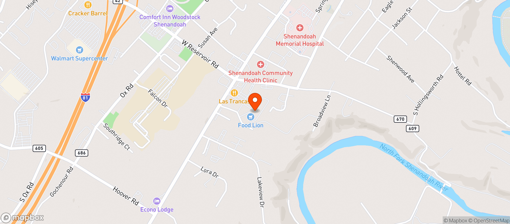 Map showing Food Lion