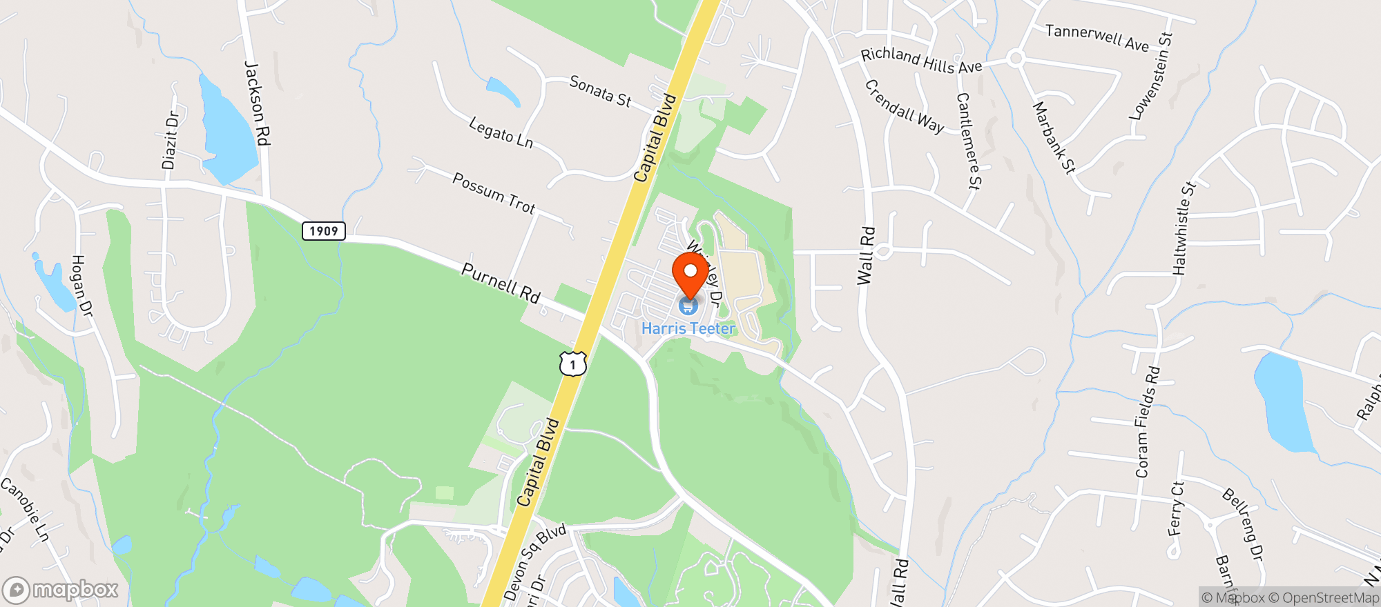 Map showing Harris Teeter