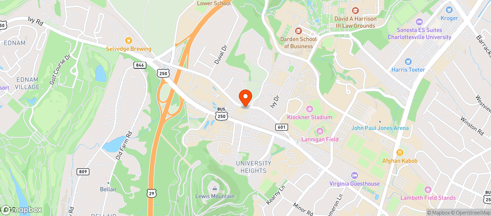 Map showing Ivy Inn