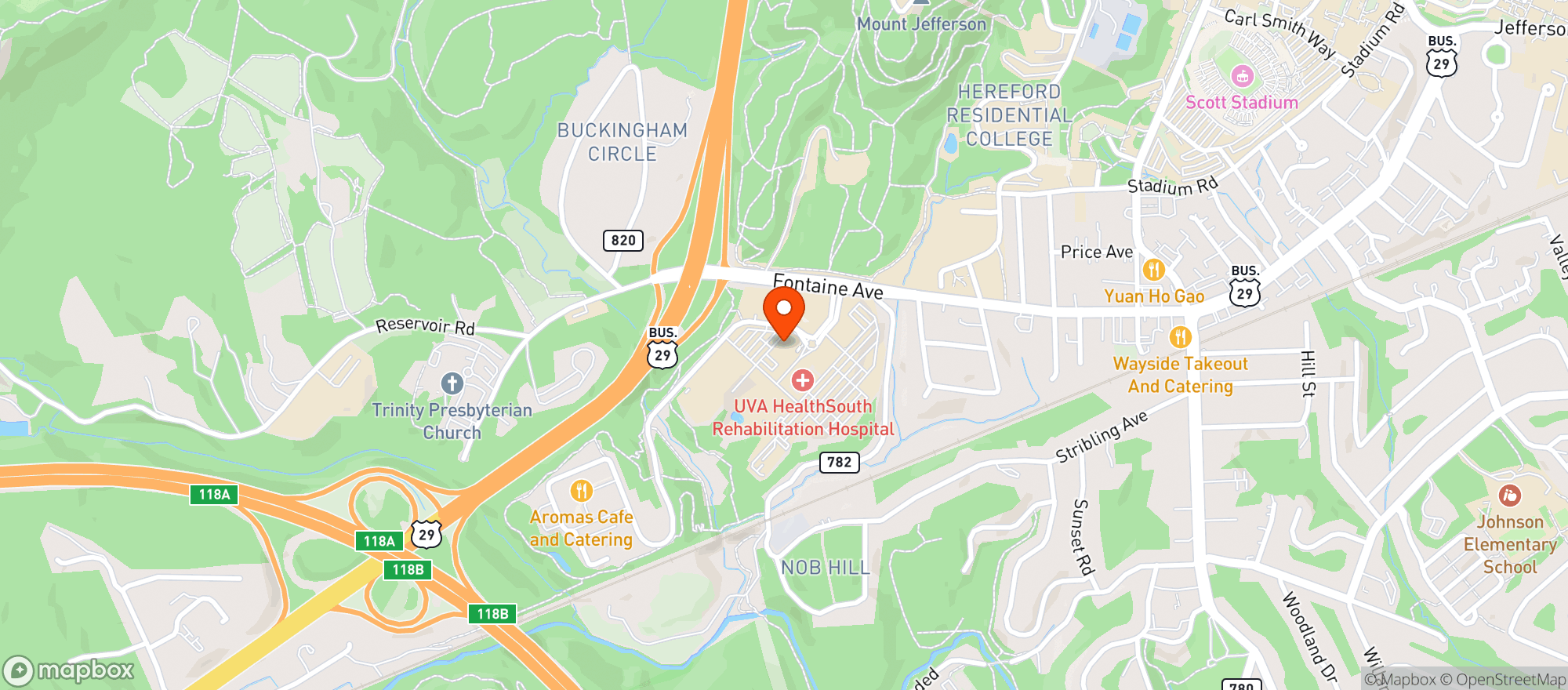 Map showing Uva Fountaine Medical Center