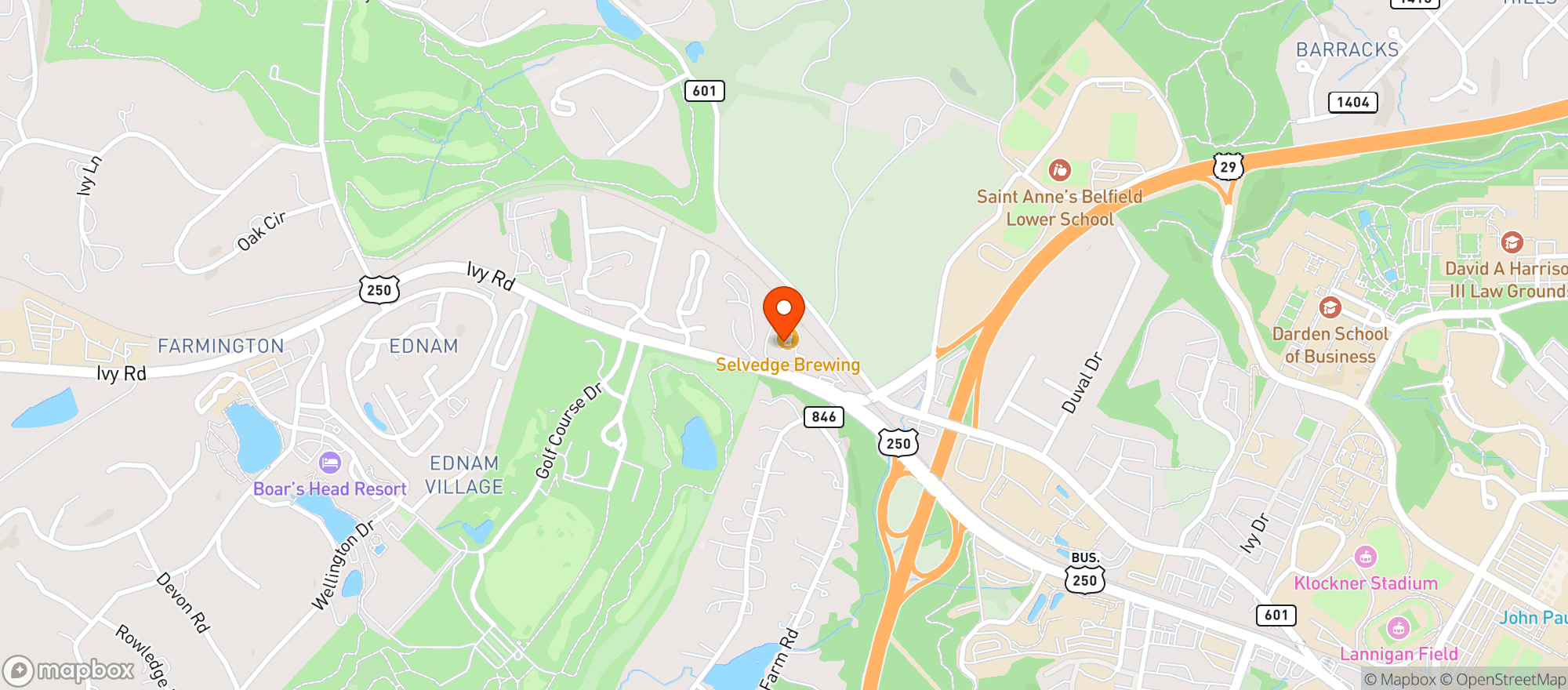 Map showing Selvedge Brewing