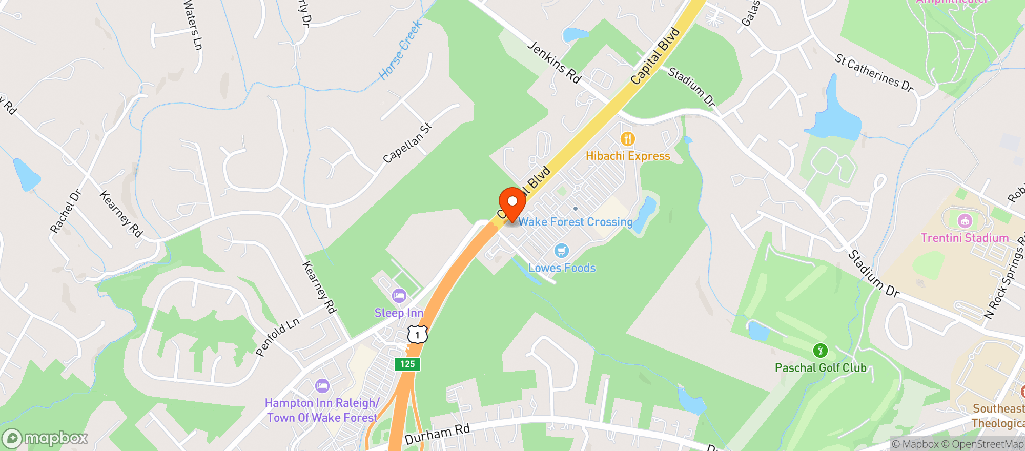 Map showing Refuel 109 (wake Forest)