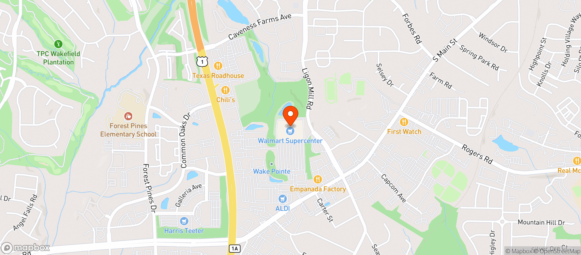 Map showing Walmart Supercenter