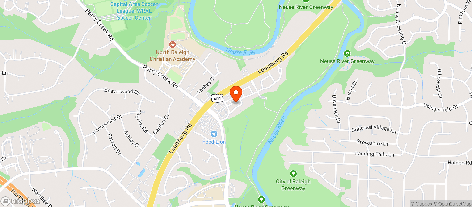 Map showing Greenway Beer And Wine (raleigh)