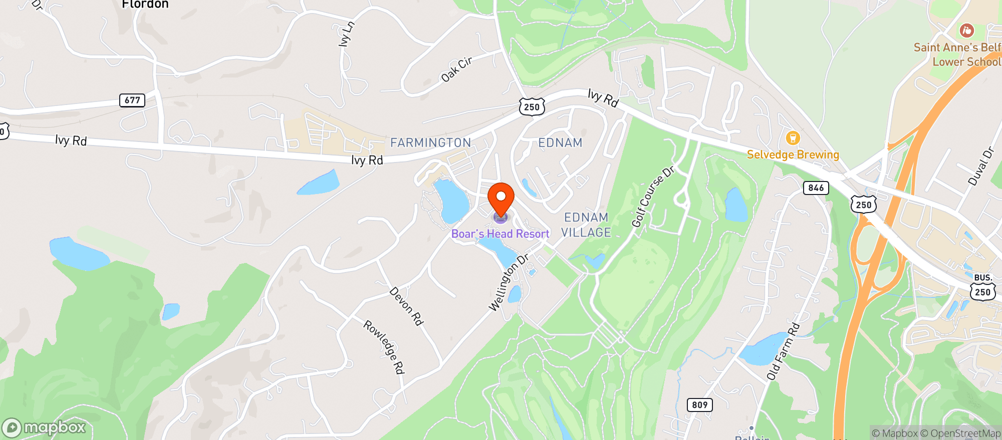 Map showing Boars Head Inn & Sports Club