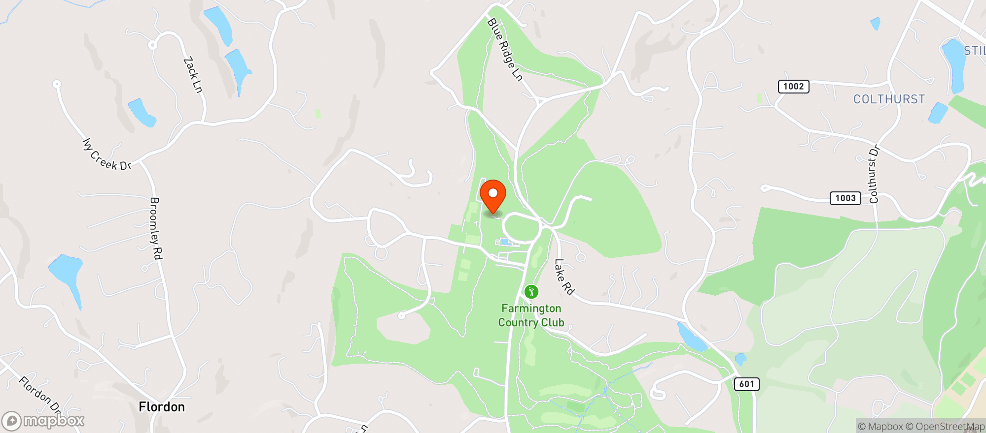 Map showing Farmington Country Club