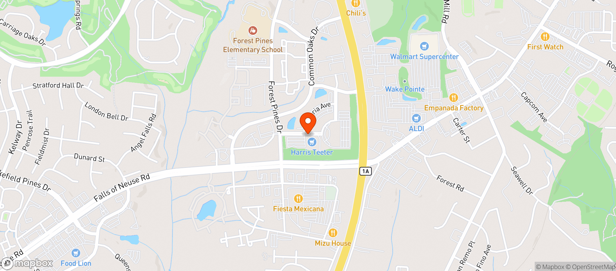 Map showing Harris Teeter