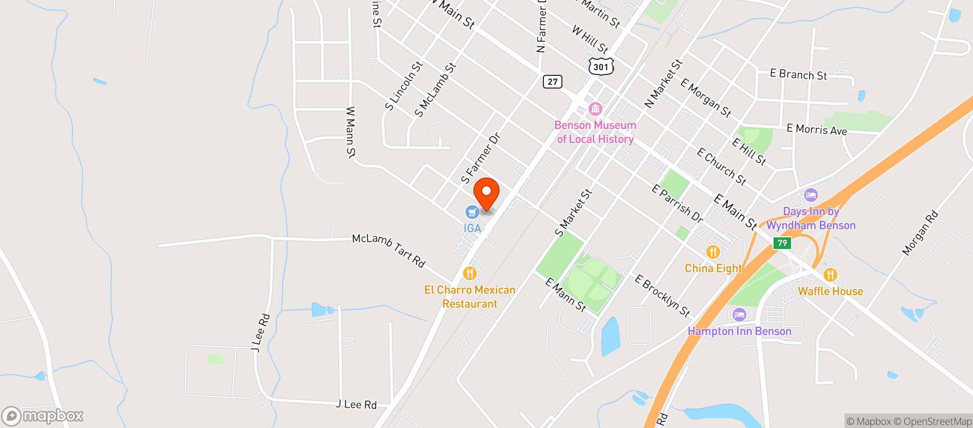Map showing Carlie Cs Iga