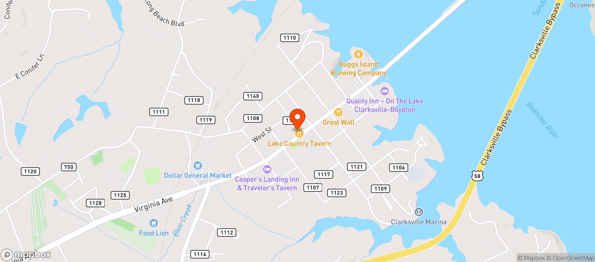 Map showing Lake Country Cigar & Wine