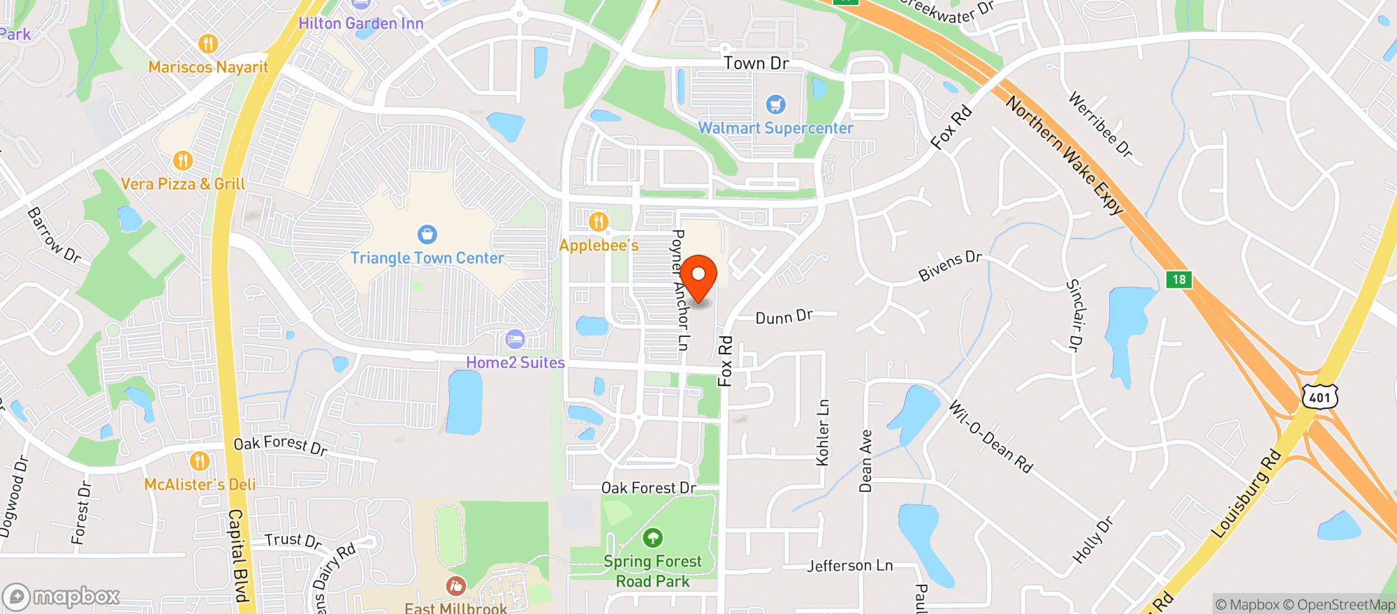 Map showing World Market Raleigh