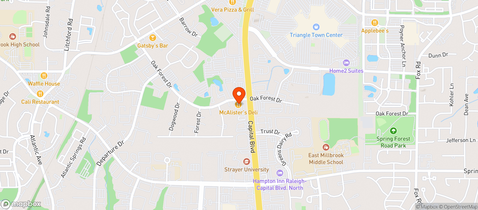 Map showing Vitamin Shoppe - Raleigh