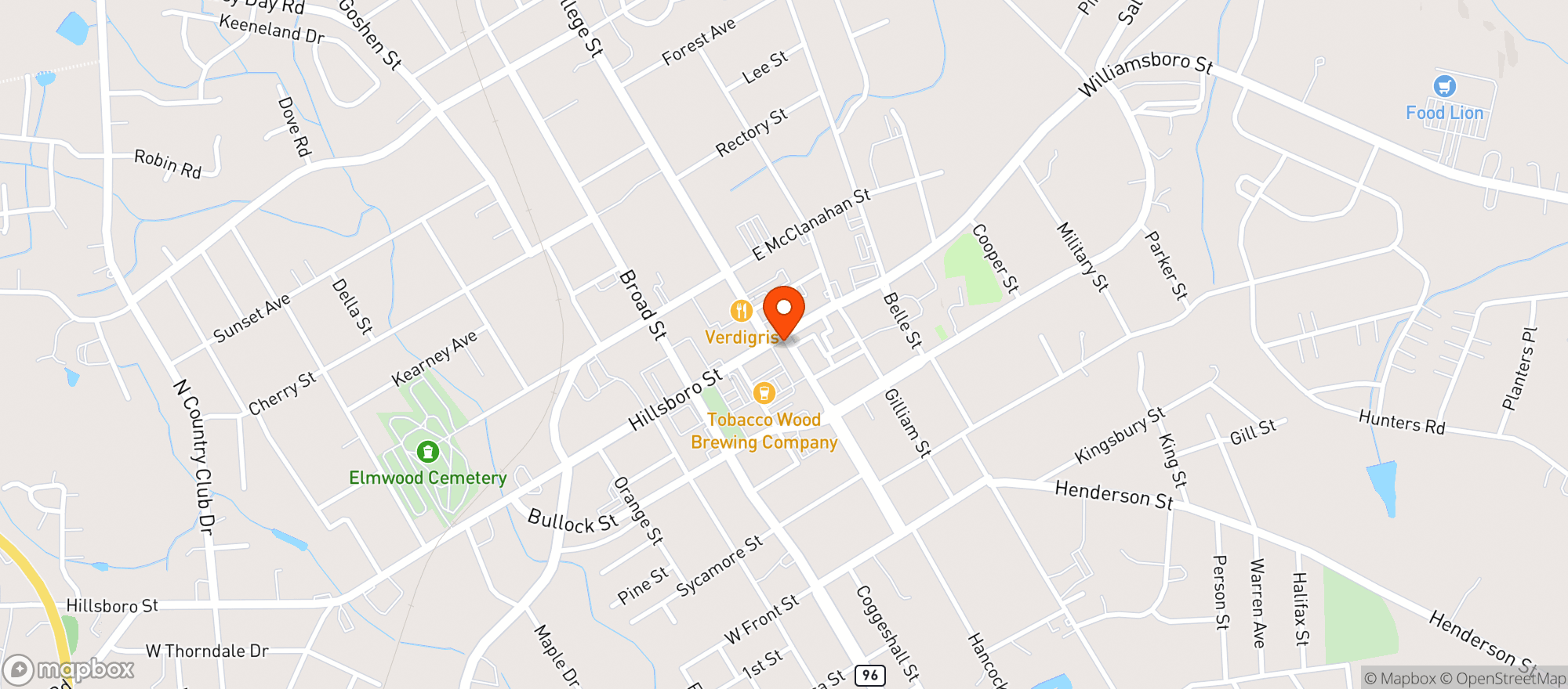 Map showing Hub On Main