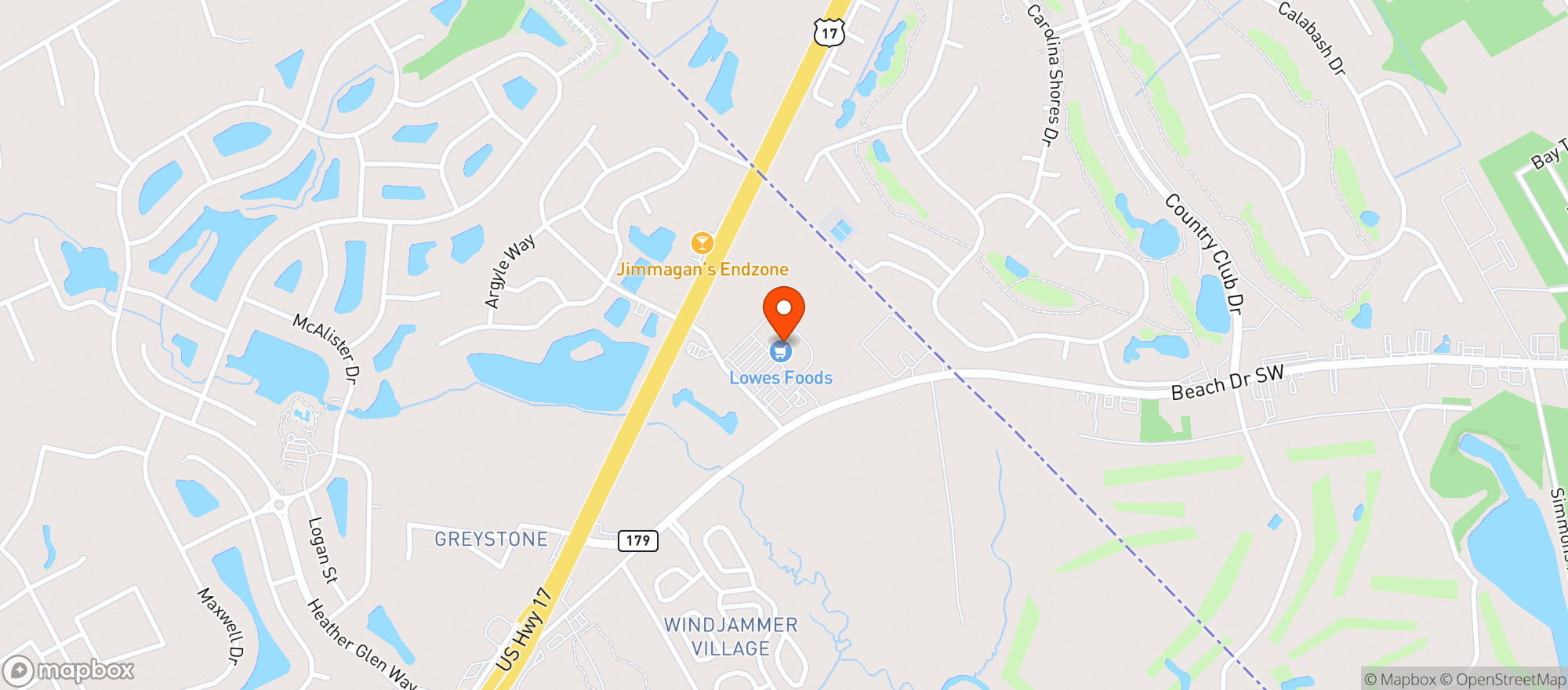 Map showing Lowe S Foods #223 (myr)