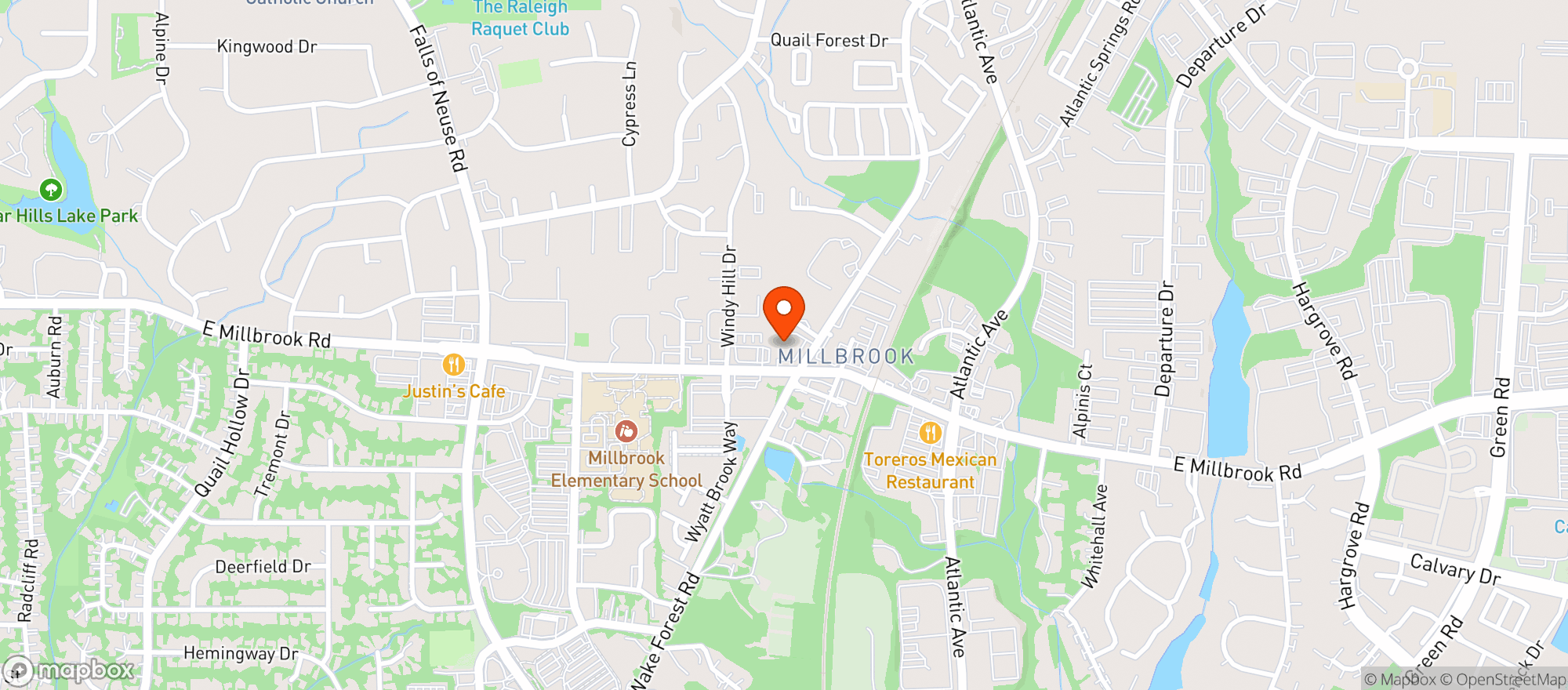 Map showing Rocky Top Catering