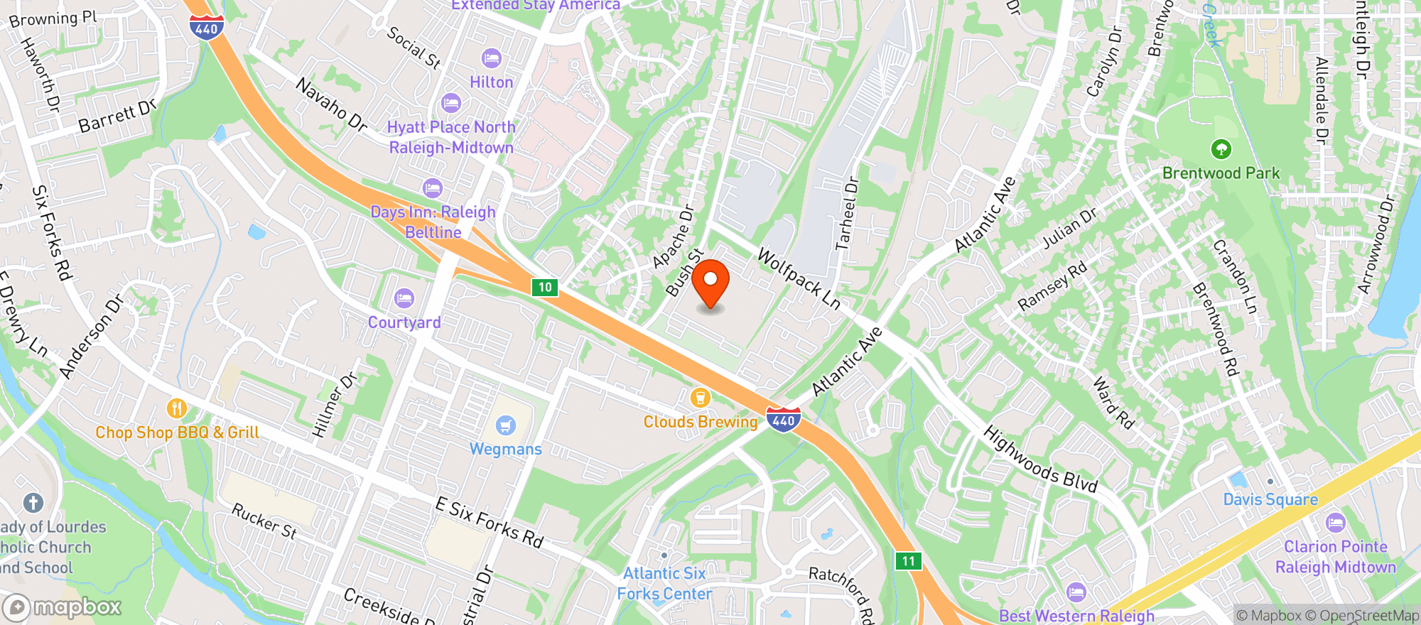 Map showing Amazon Fulfillment Cent #unc2