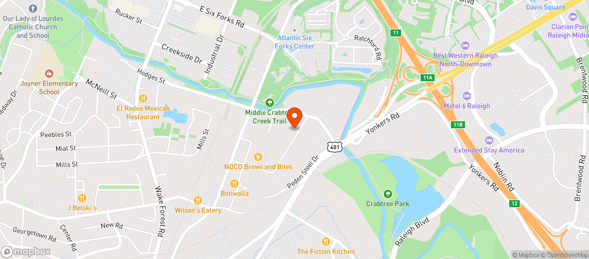 Map showing Catering Works