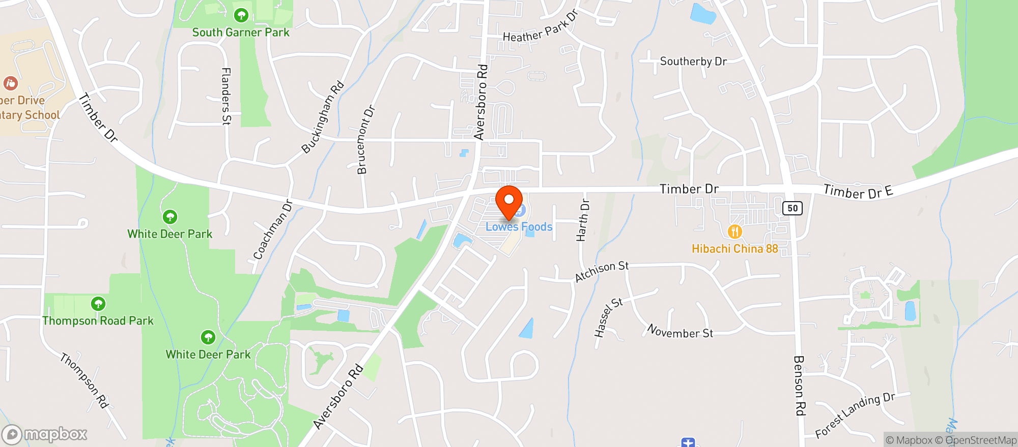 Map showing Lowes Foods