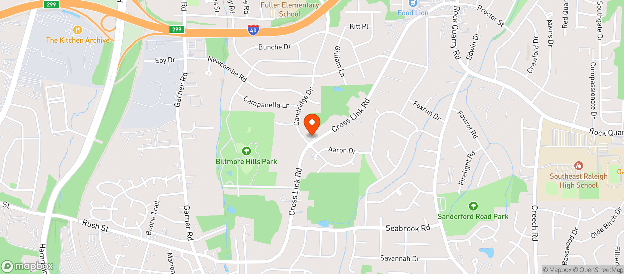 Map showing Cross Link Mart