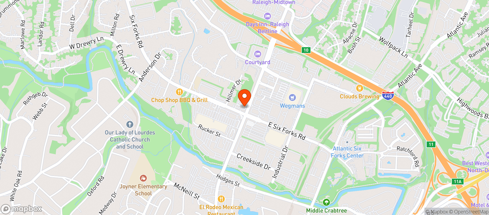 Map showing Vitamin Shoppe - Raleigh