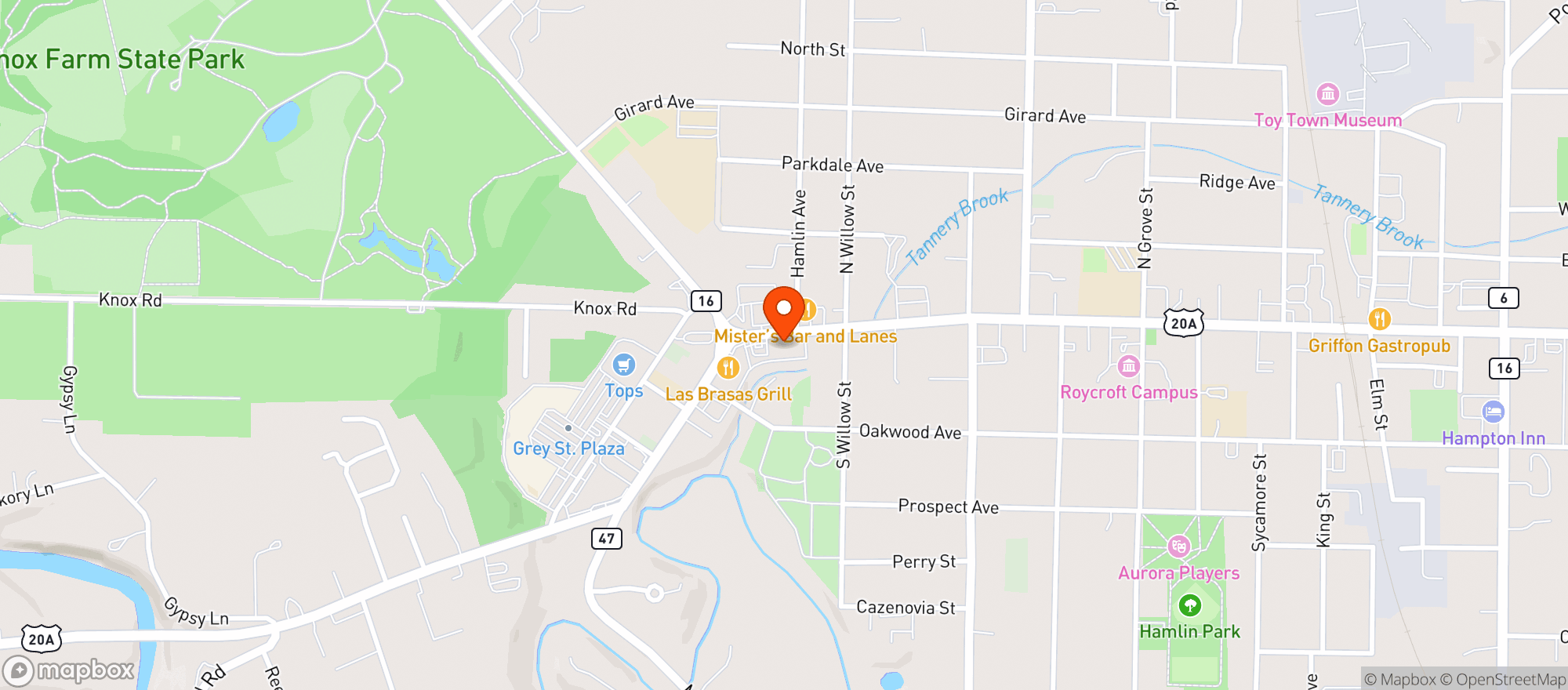 Map showing AURORA BREW WORKS
