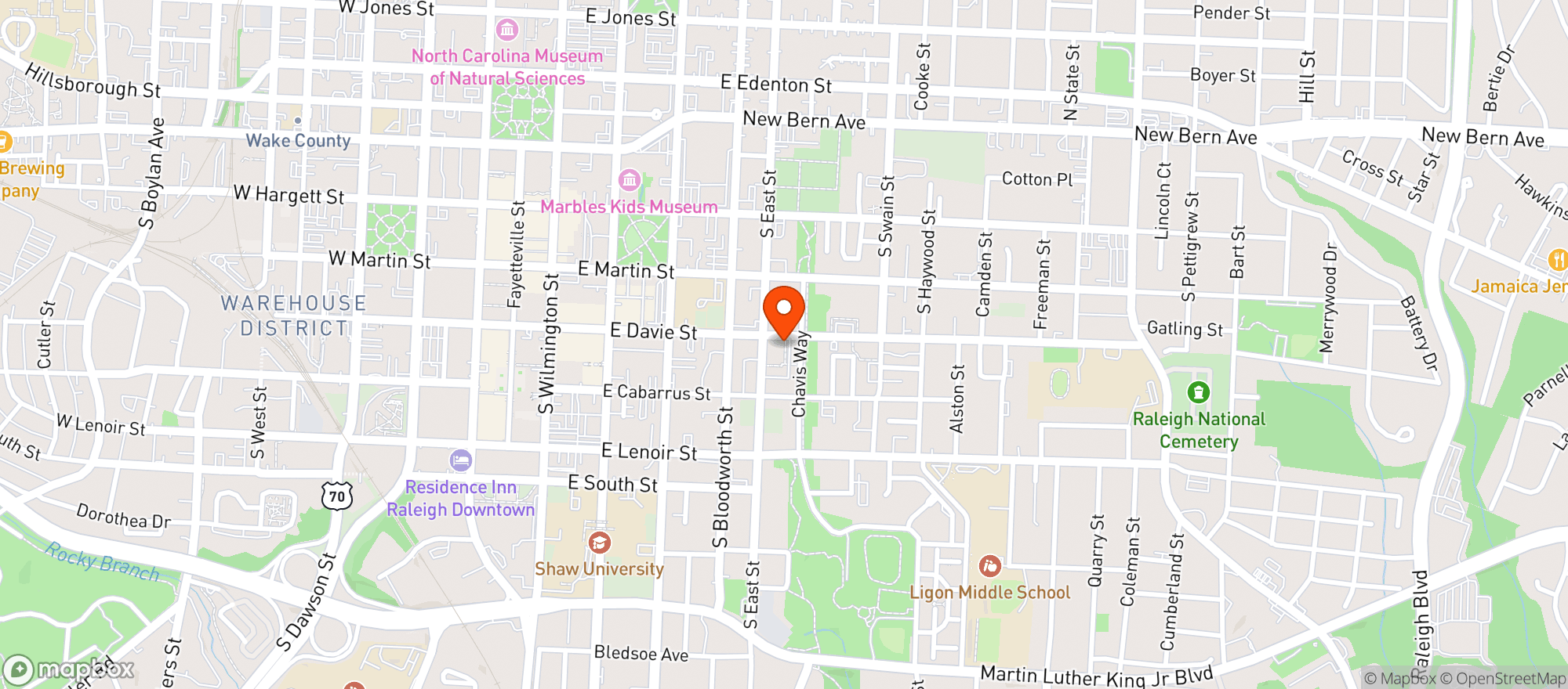 Map showing Transfer Co Food Hall