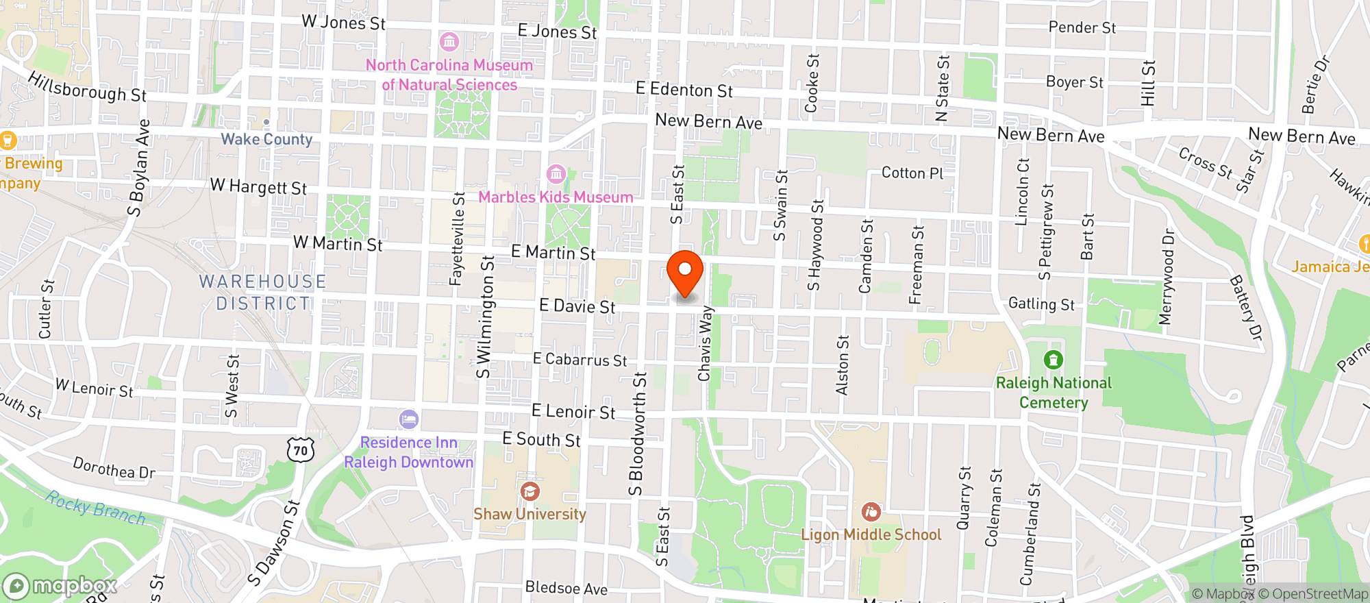 Map showing Burial Beer Co