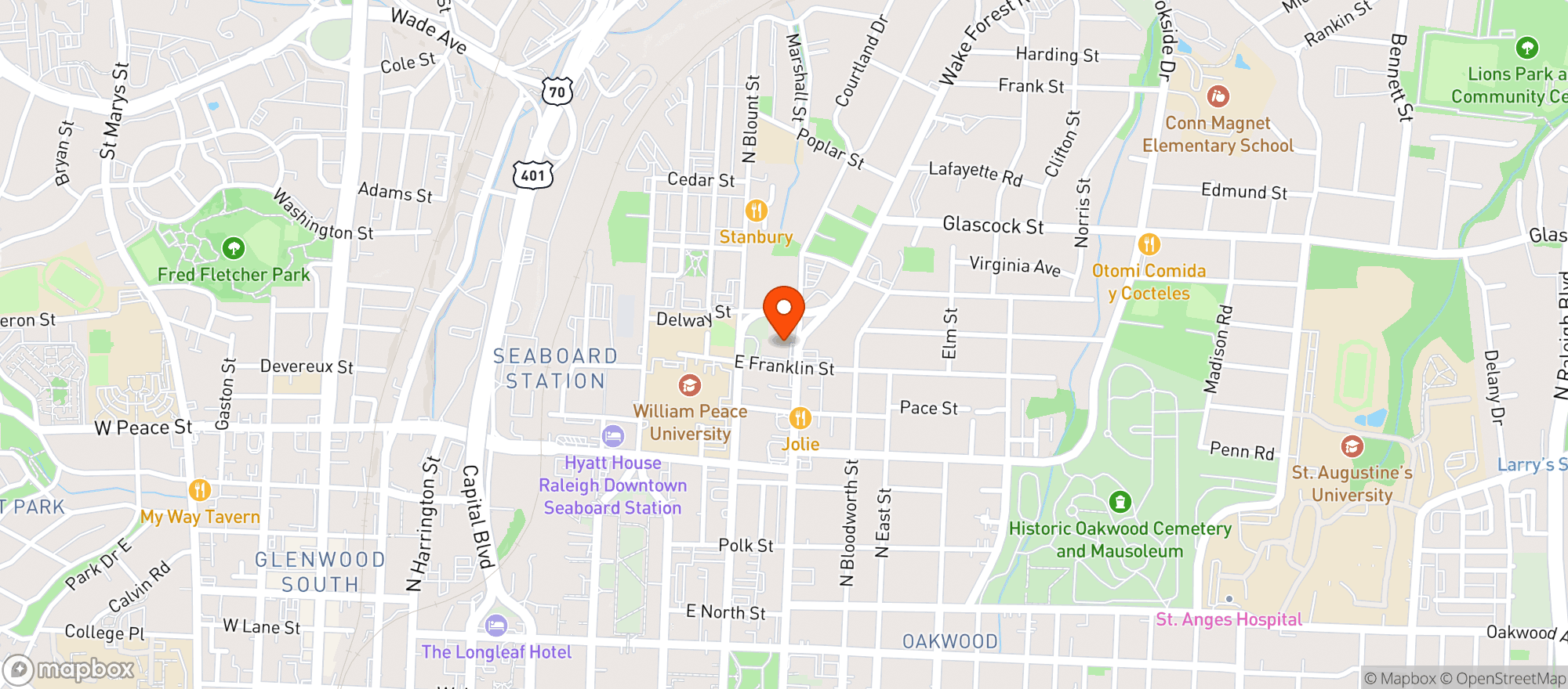 Map showing Person Street Bar