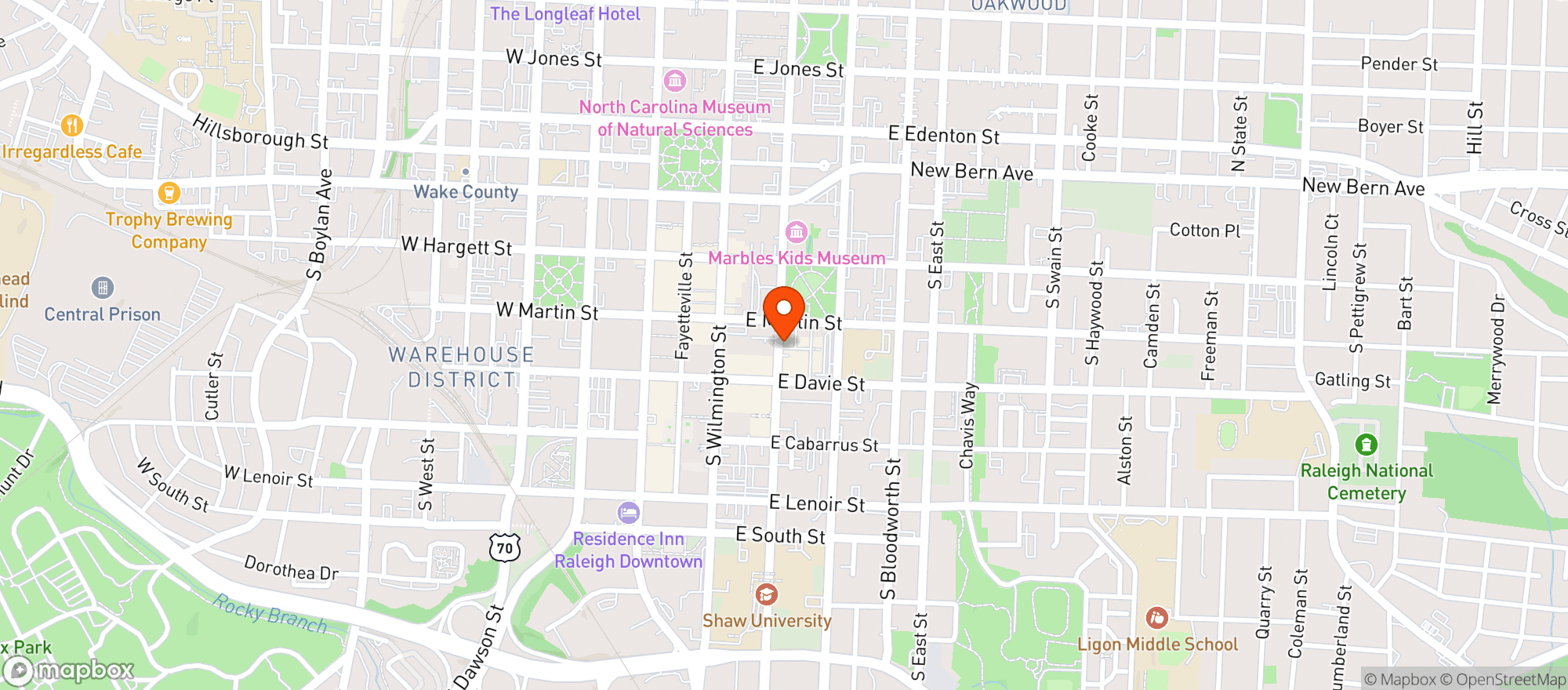 Map showing Woodys At City Market