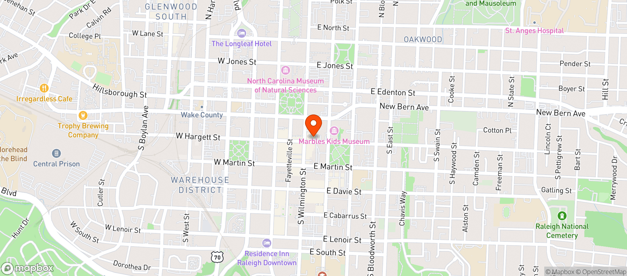 Map showing Landmark Tavern