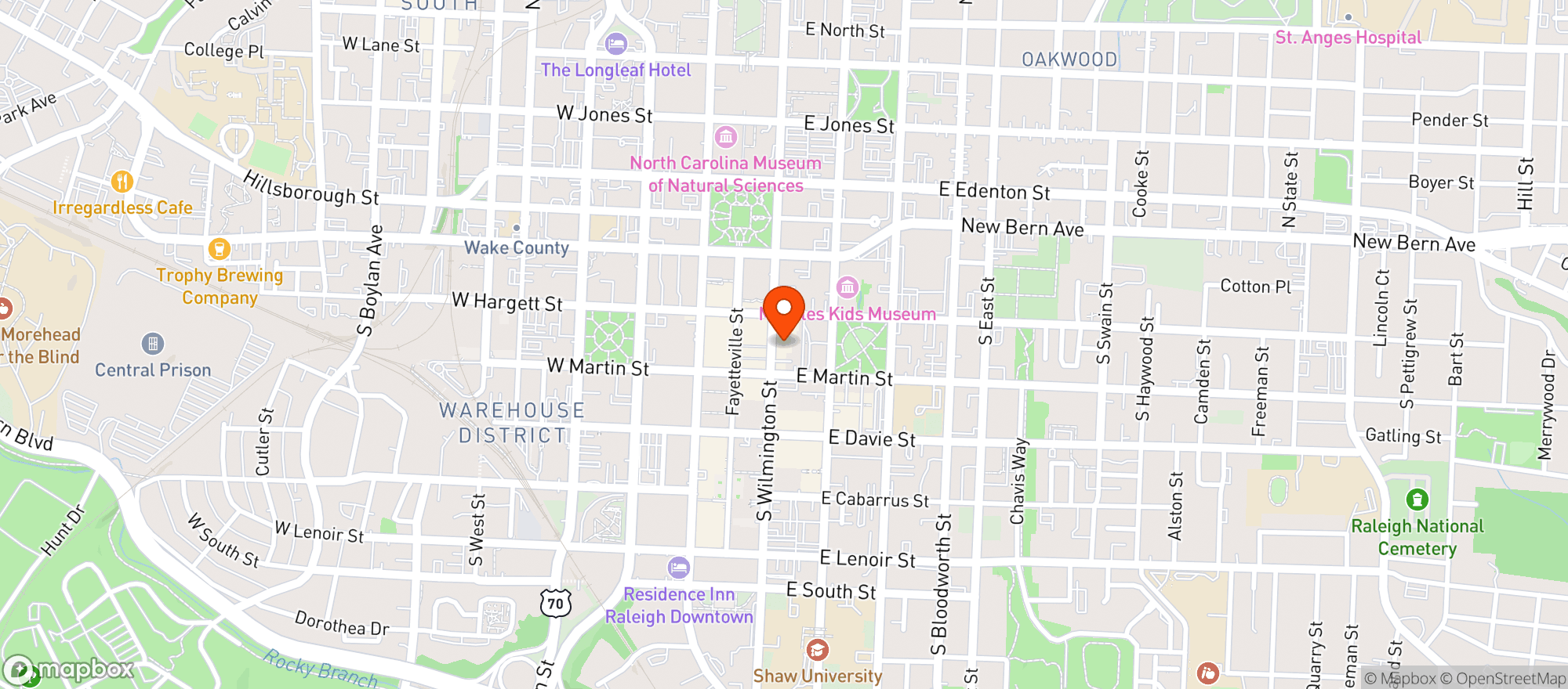 Map showing St. Roch
