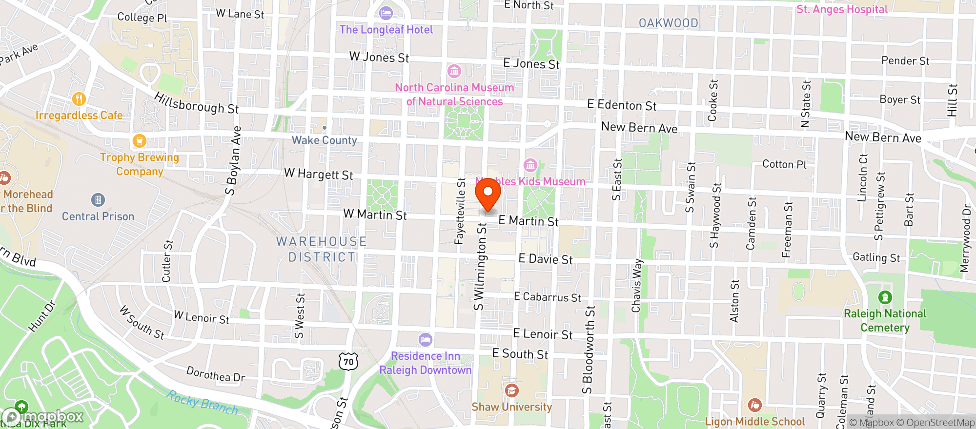 Map showing Chucks & Beasleys Chicken & Honey