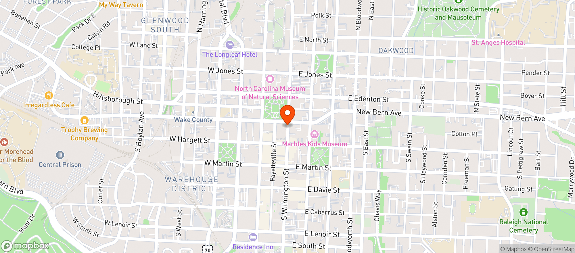 Map showing Dos Taquitos Centro
