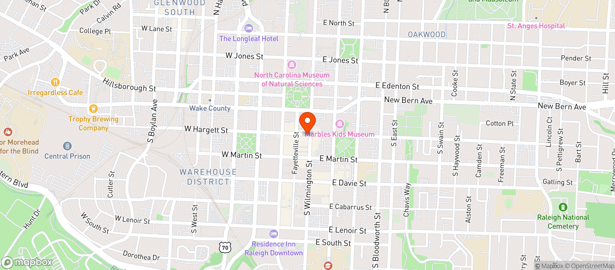 Map showing The Raleigh Times