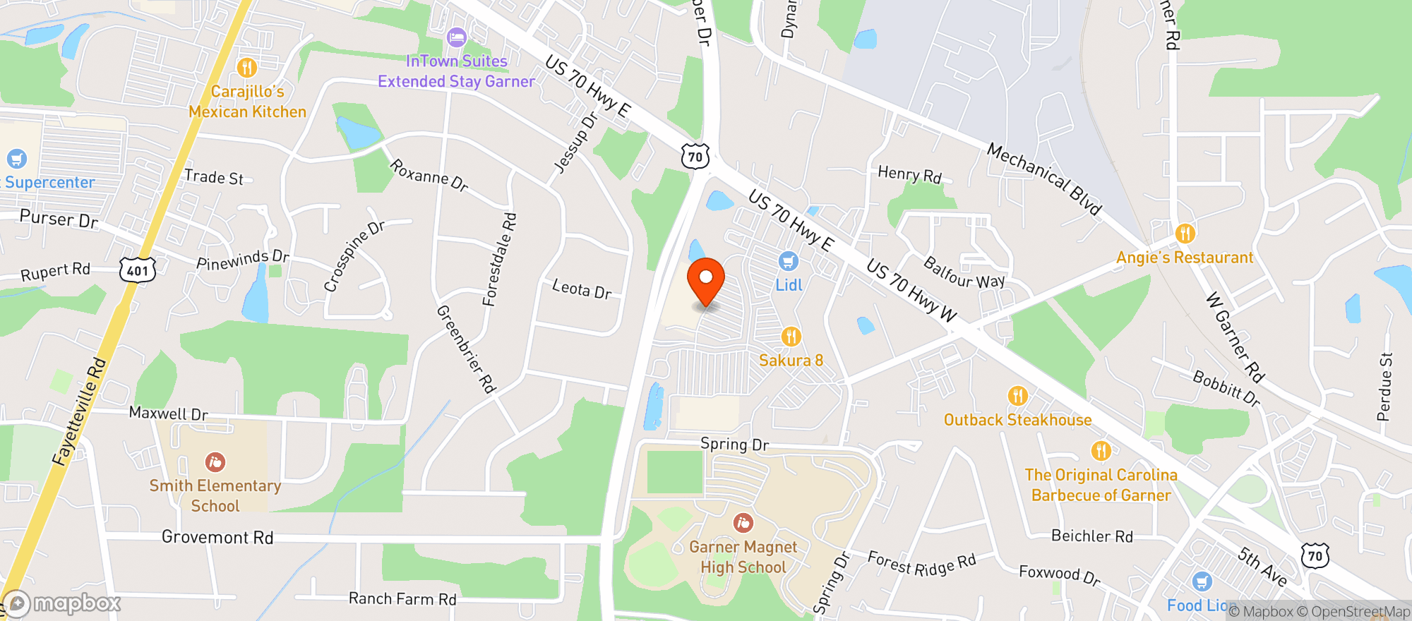 Map showing Target - Garner
