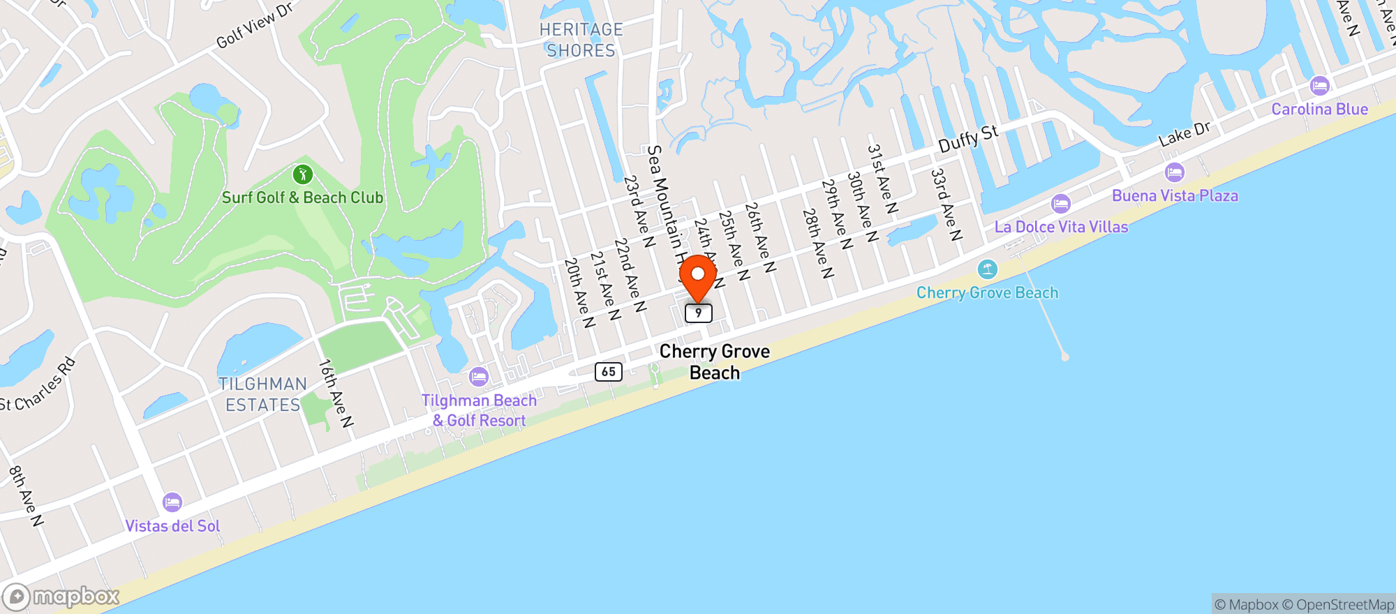 Map showing Boulineaus Iga Foods Plus