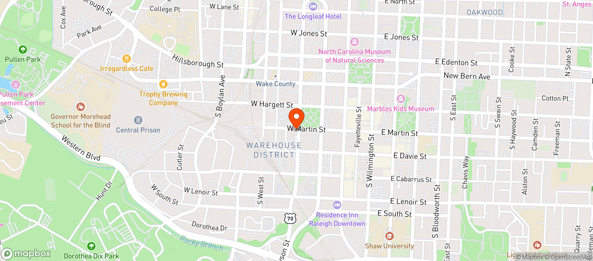 Map showing Parkside