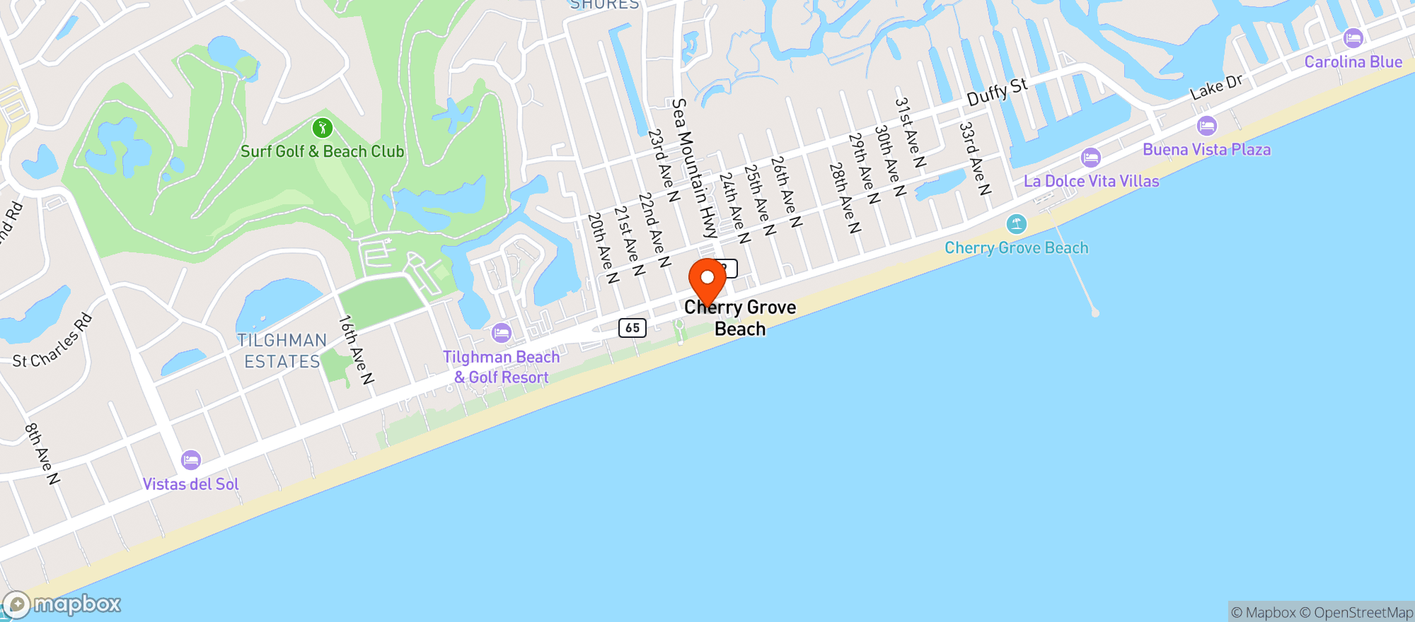 Map showing Snooky S Oceanfront (myr)