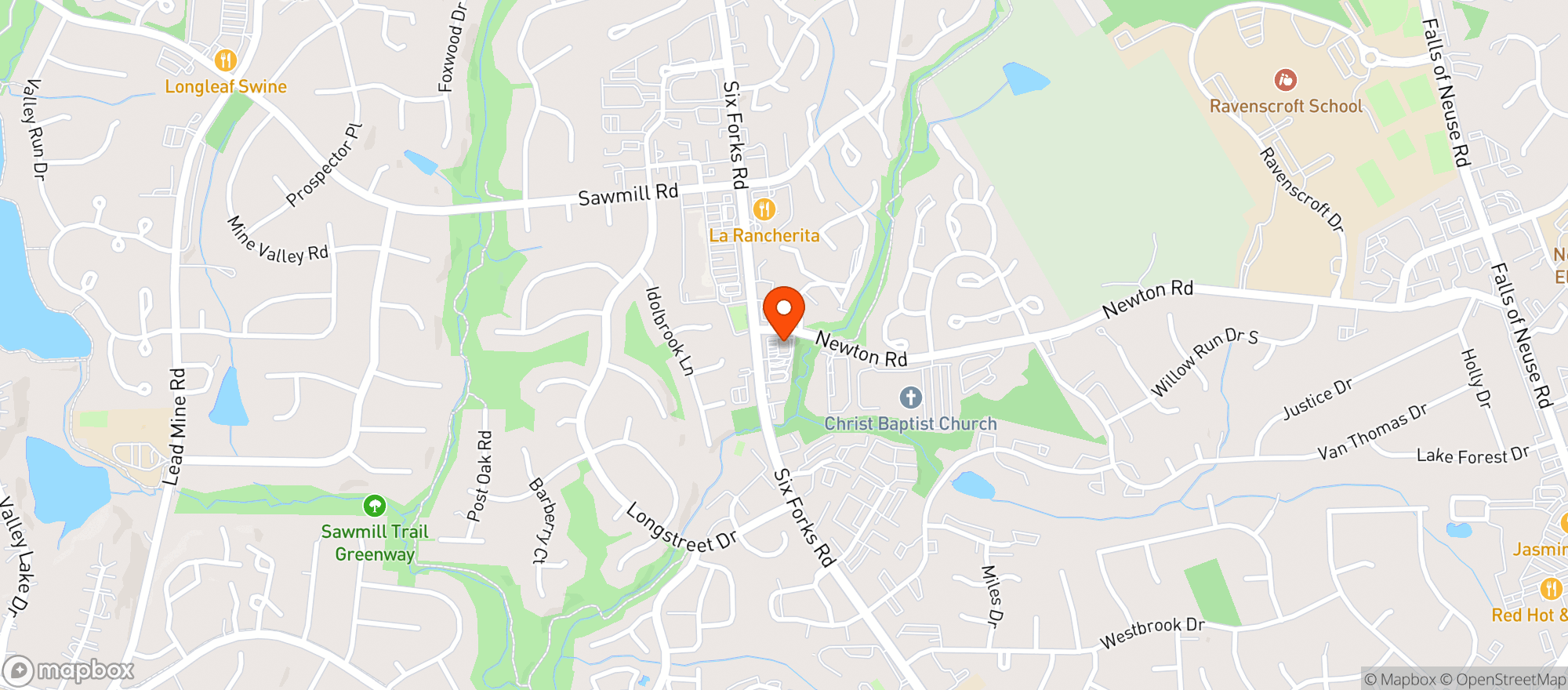 Map showing Refuel 108 (Six Forks)