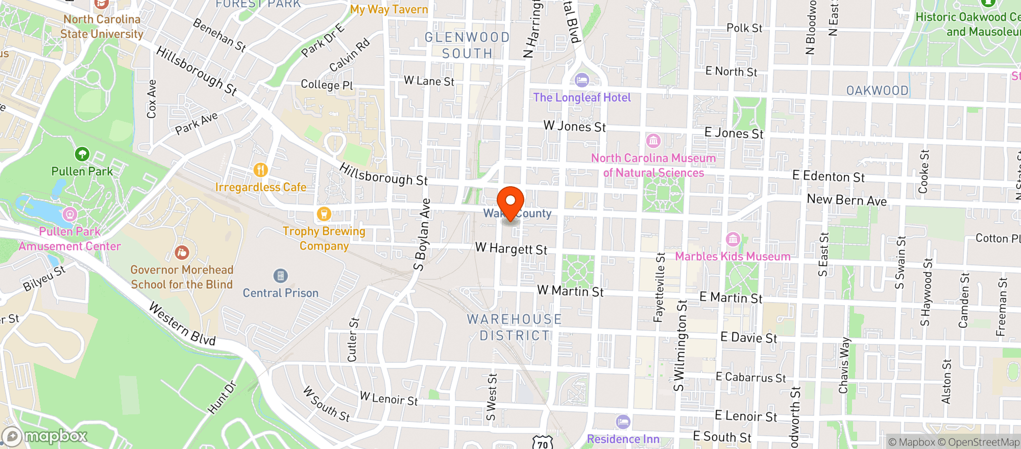 Map showing Morgan Street Foodhall and Market
