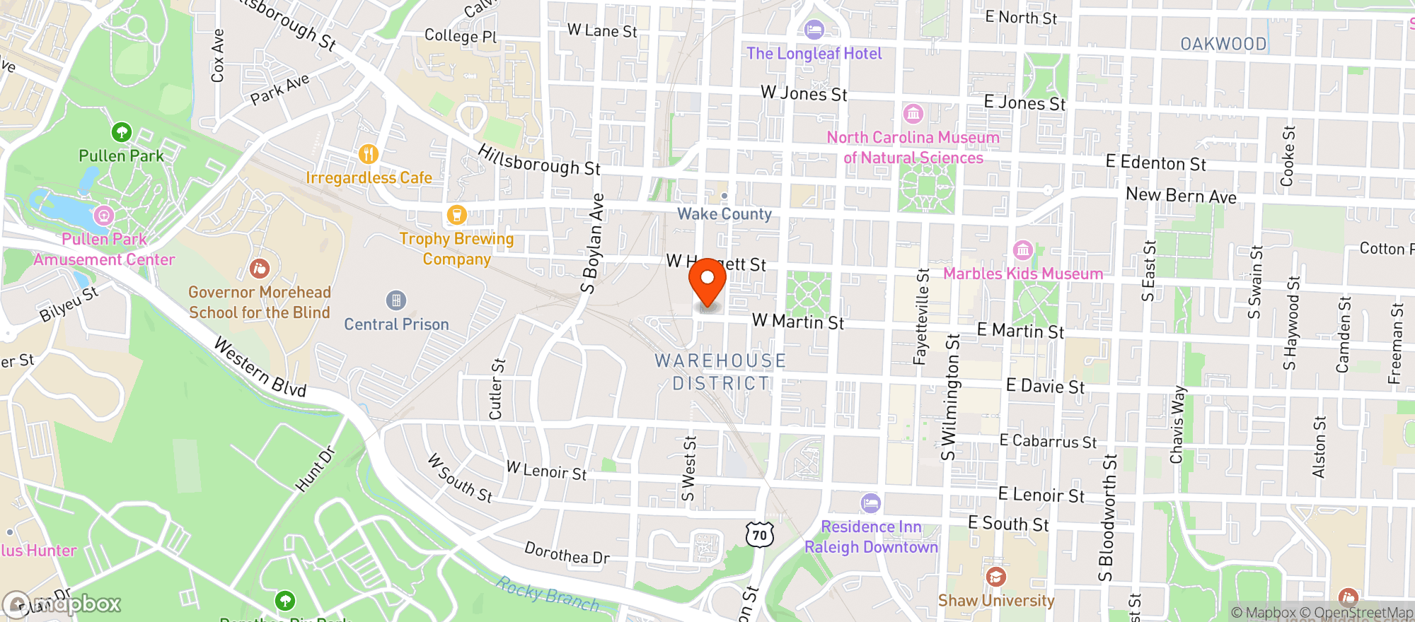 Map showing Barcelona Restaurant & Wine Bar