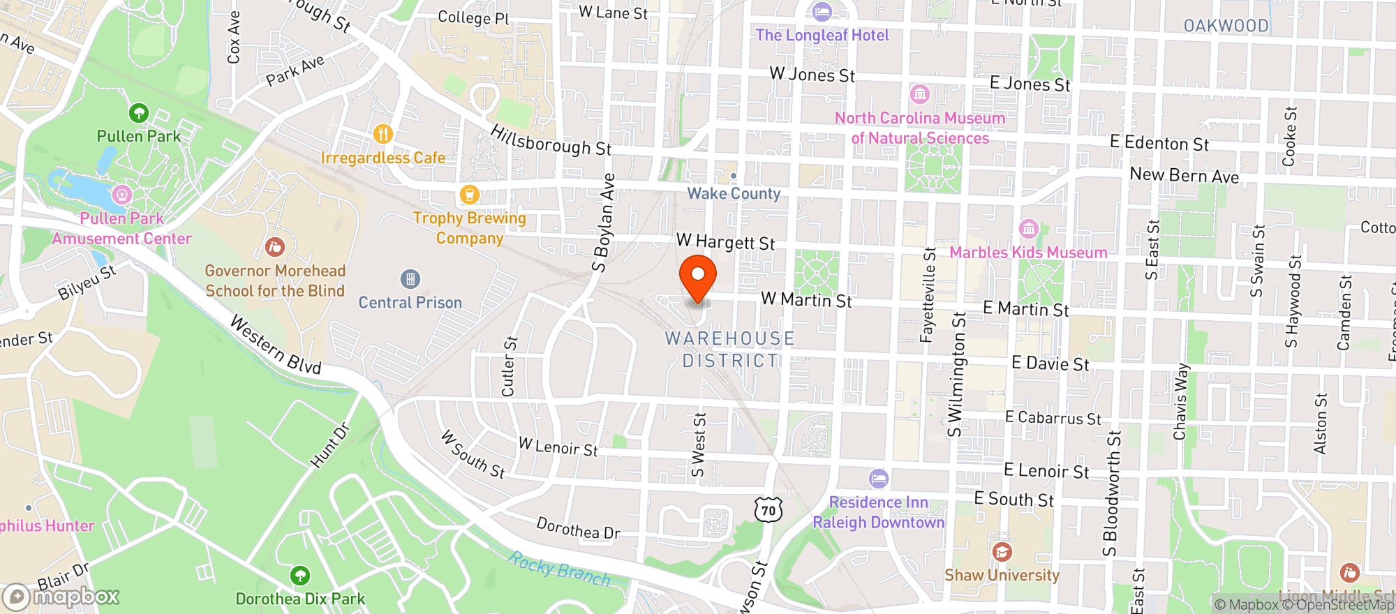 Map showing Junction West
