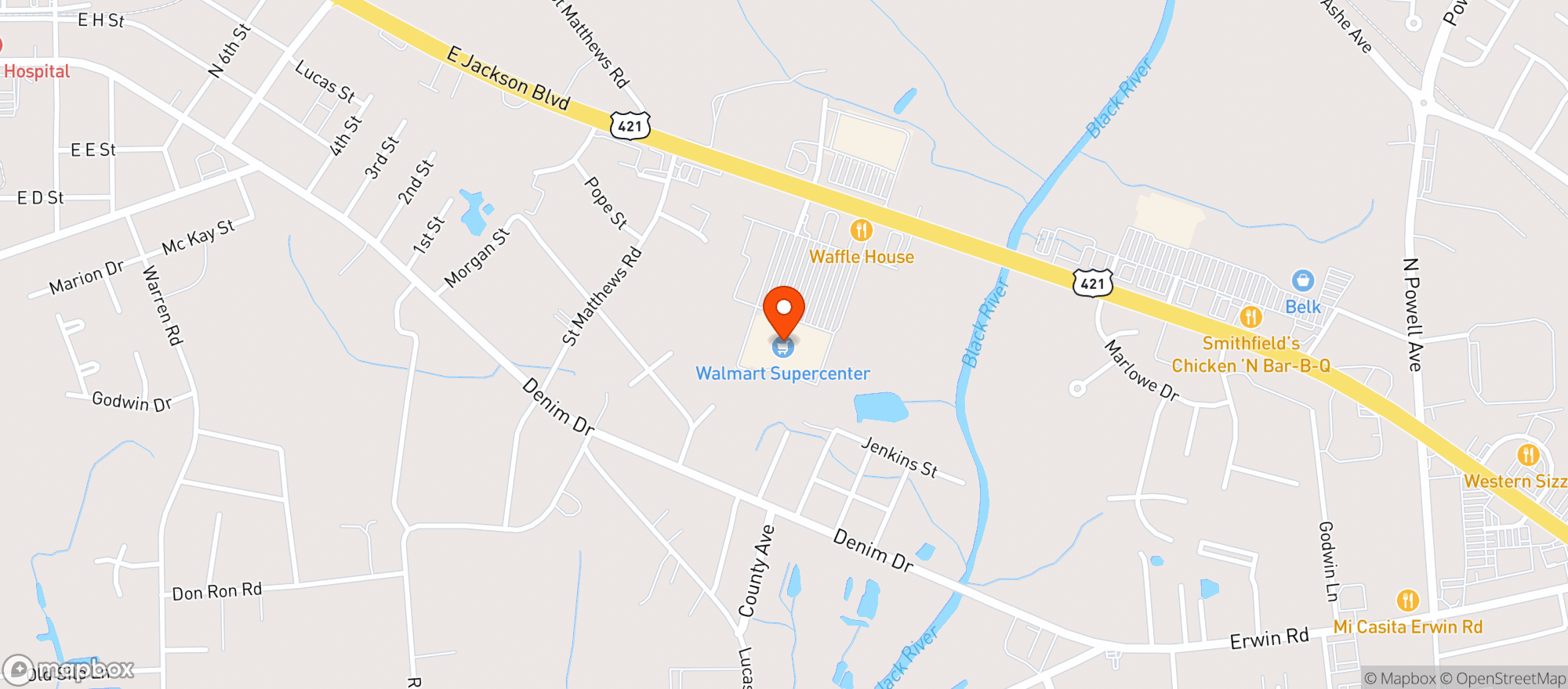 Map showing Walmart Supercenter