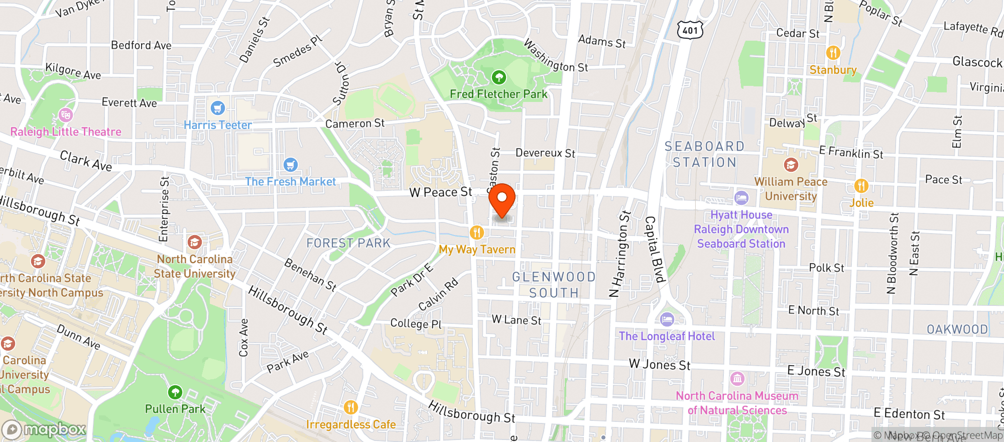 Map showing Johnson Street Yacht Club