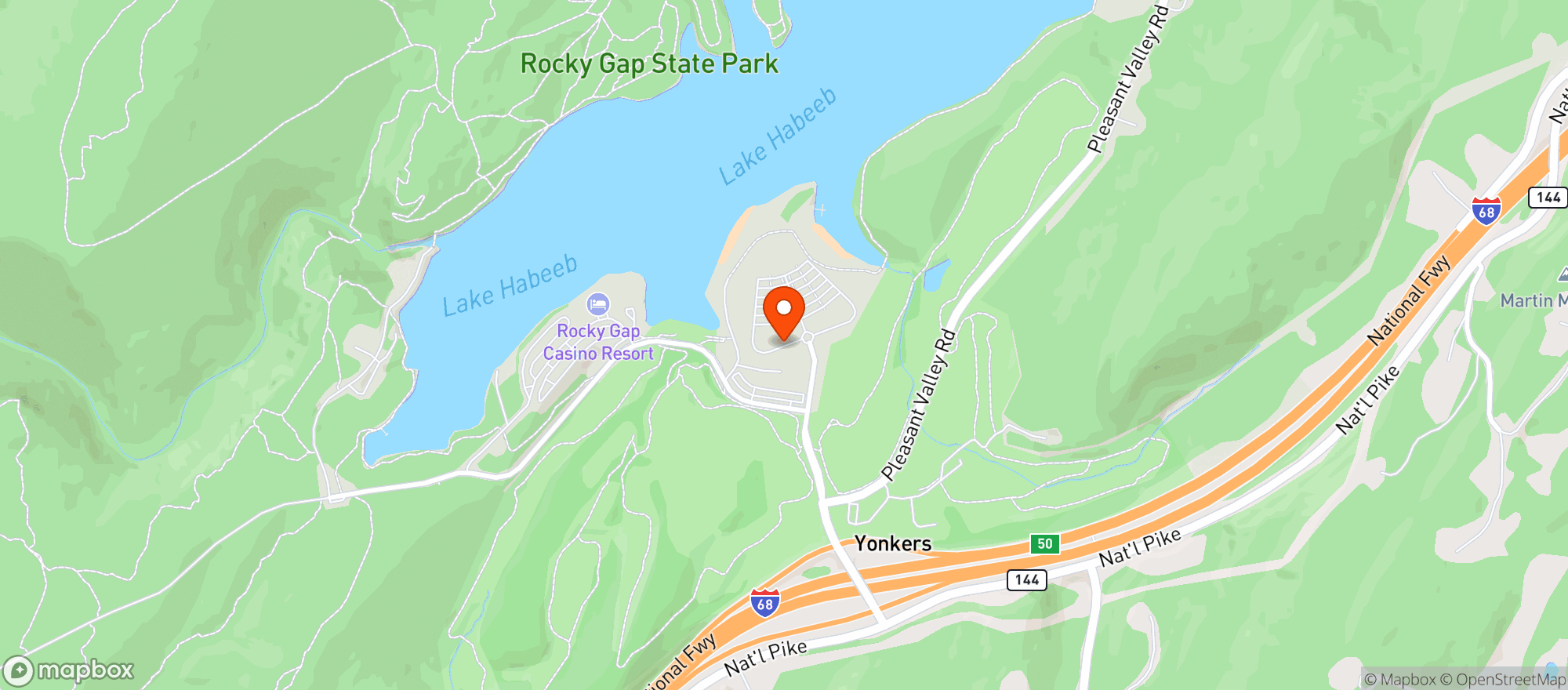Map showing Rocky Gap State Park