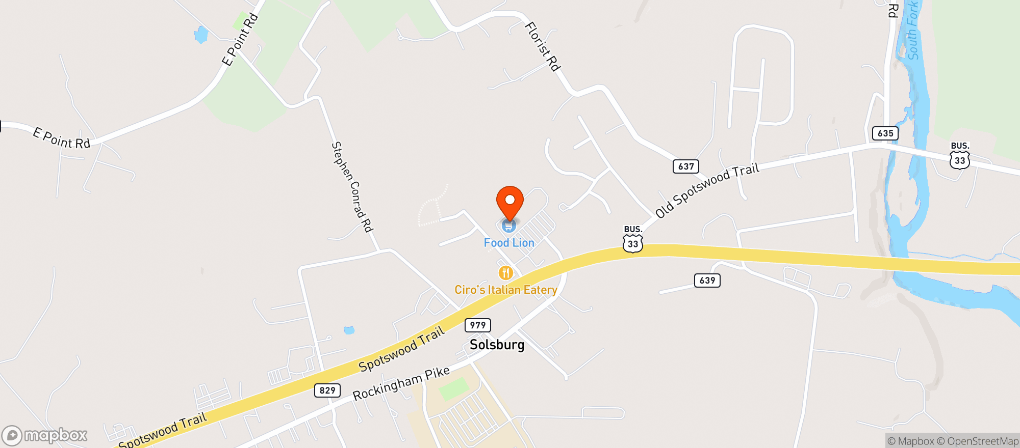 Map showing Food Lion #596