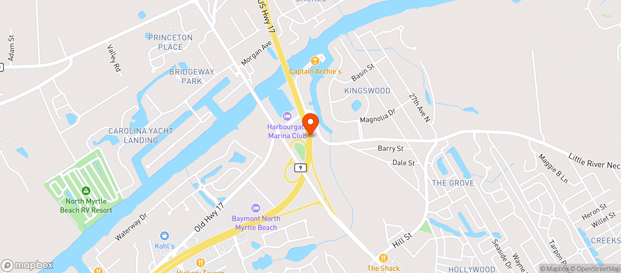 Map showing Phoenix Mart #72