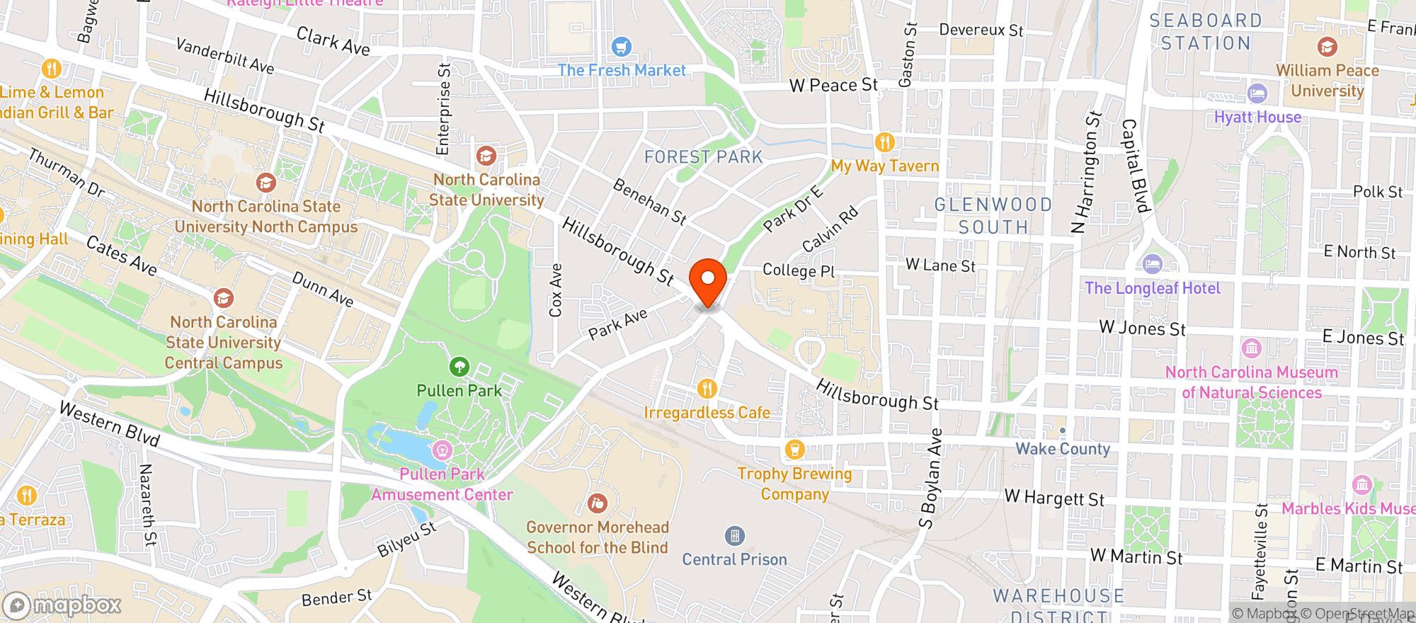 Map showing Hillsborough Mart