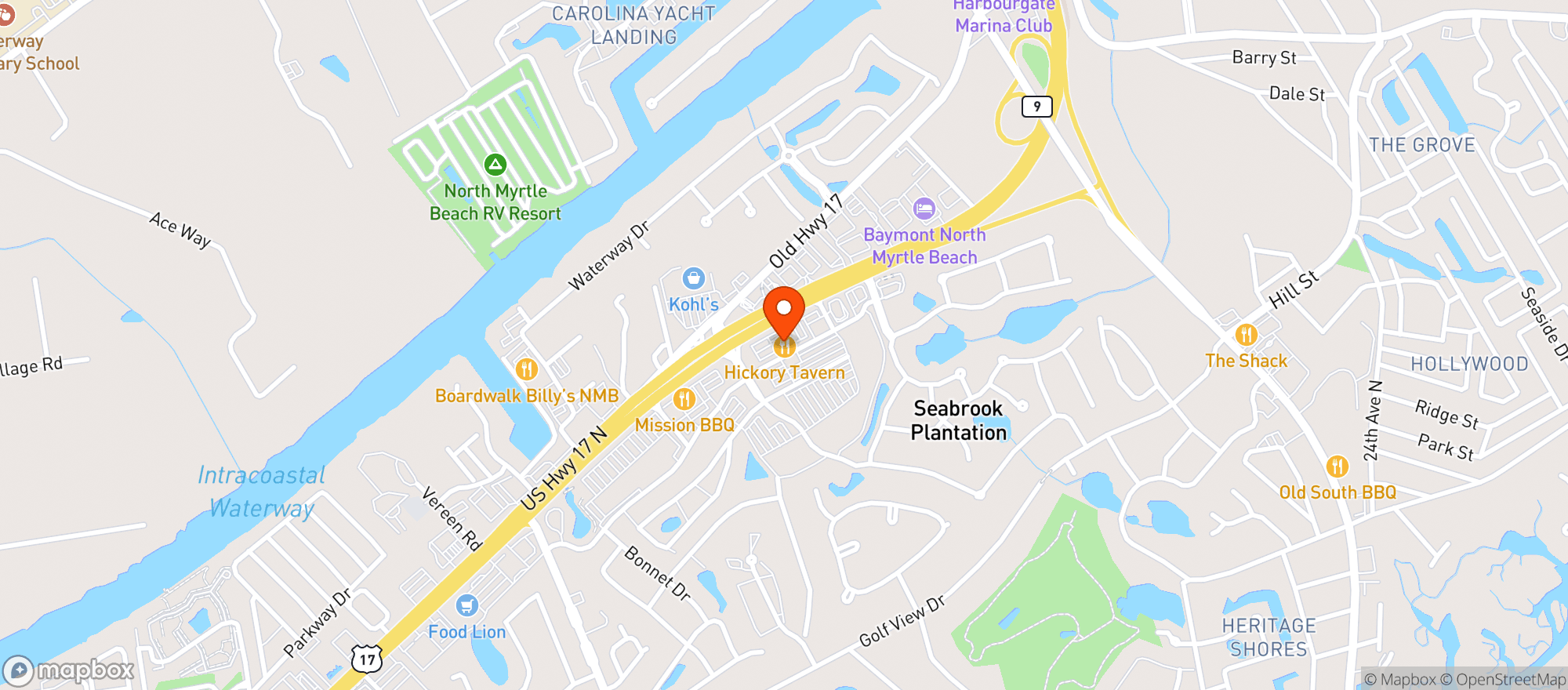Map showing Hickory Tavern