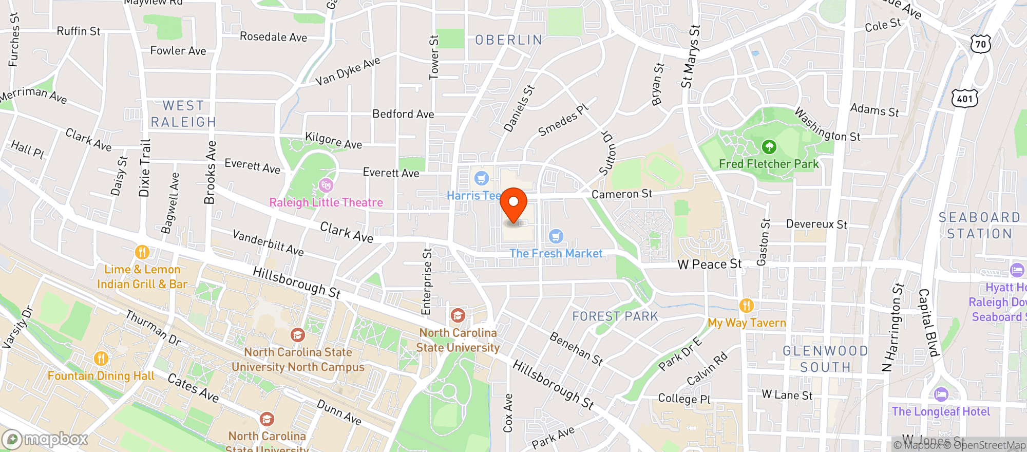 Map showing Goodnights Comedy Club